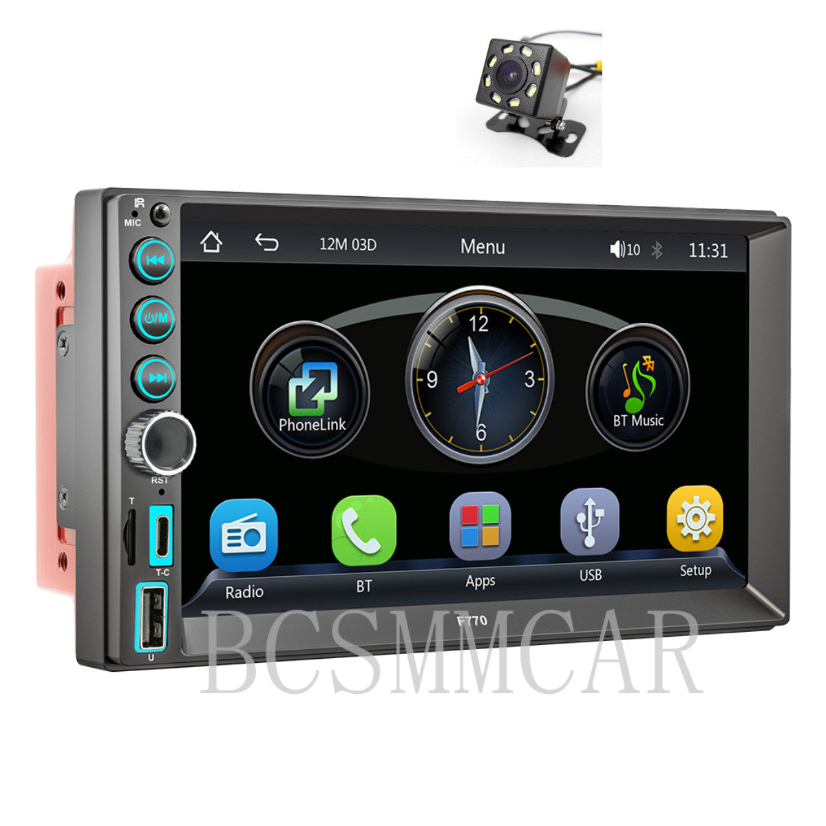 7 Car Stereo Radio For Apple Carplay Bluetooth Touch Screen With Backup Camera