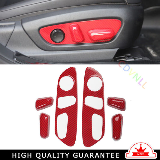 Car for Seat Adjustment Button Panel Trim Fit for Lexus for ES 18-21 Red Carbon Fiber