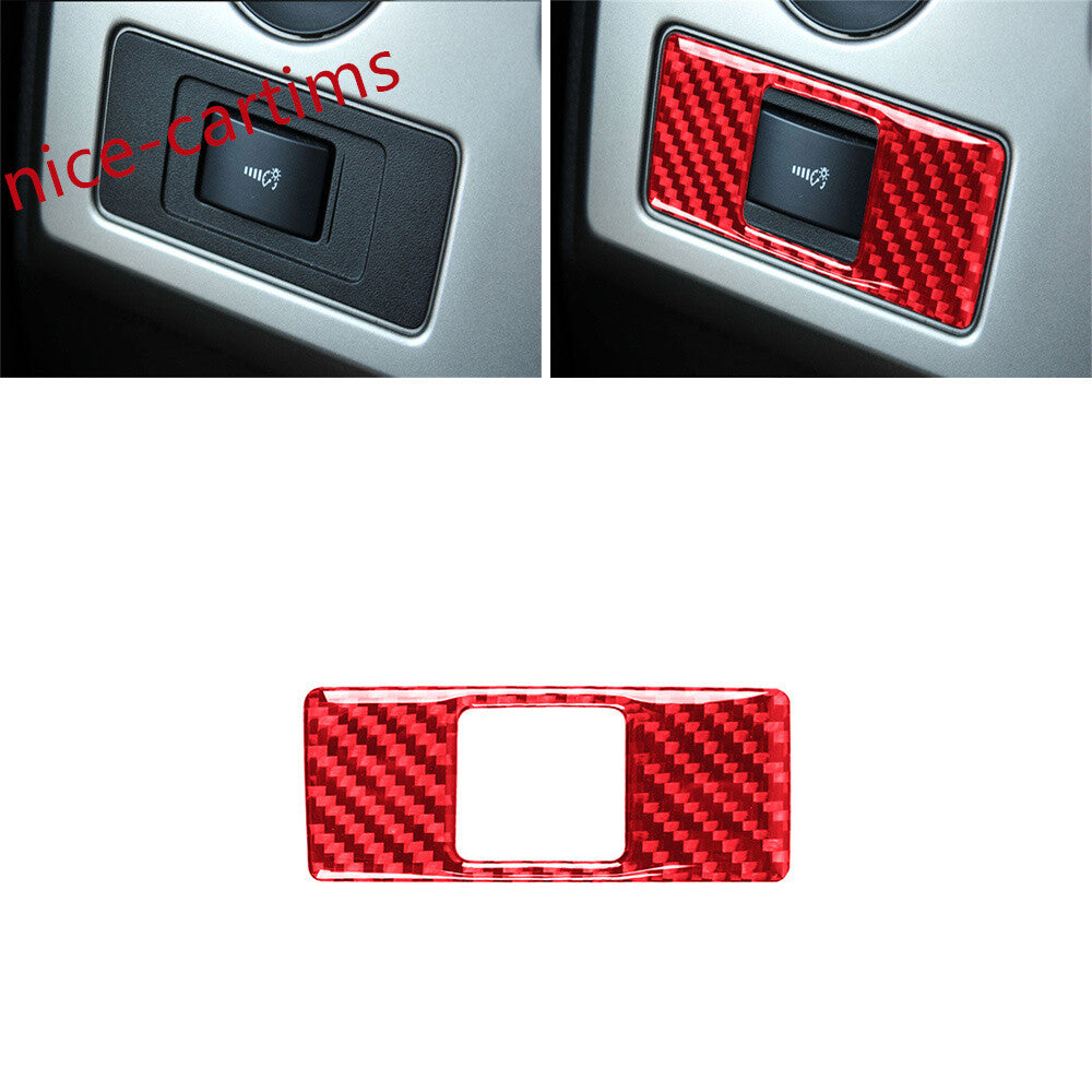 for Ford F150 2009-14Red Carbon Fiber Interior Light Control Switch Panel Trim A