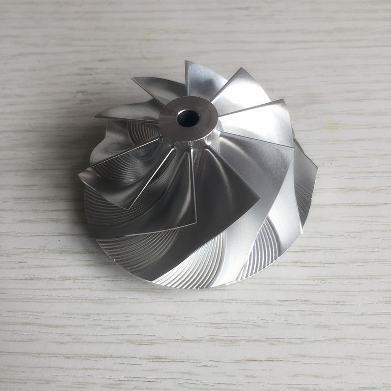 GT15-25 Reverse 49.60/63.00 mm 10+0 Blade Turbine Milling/Burnt Compressor Wheel
