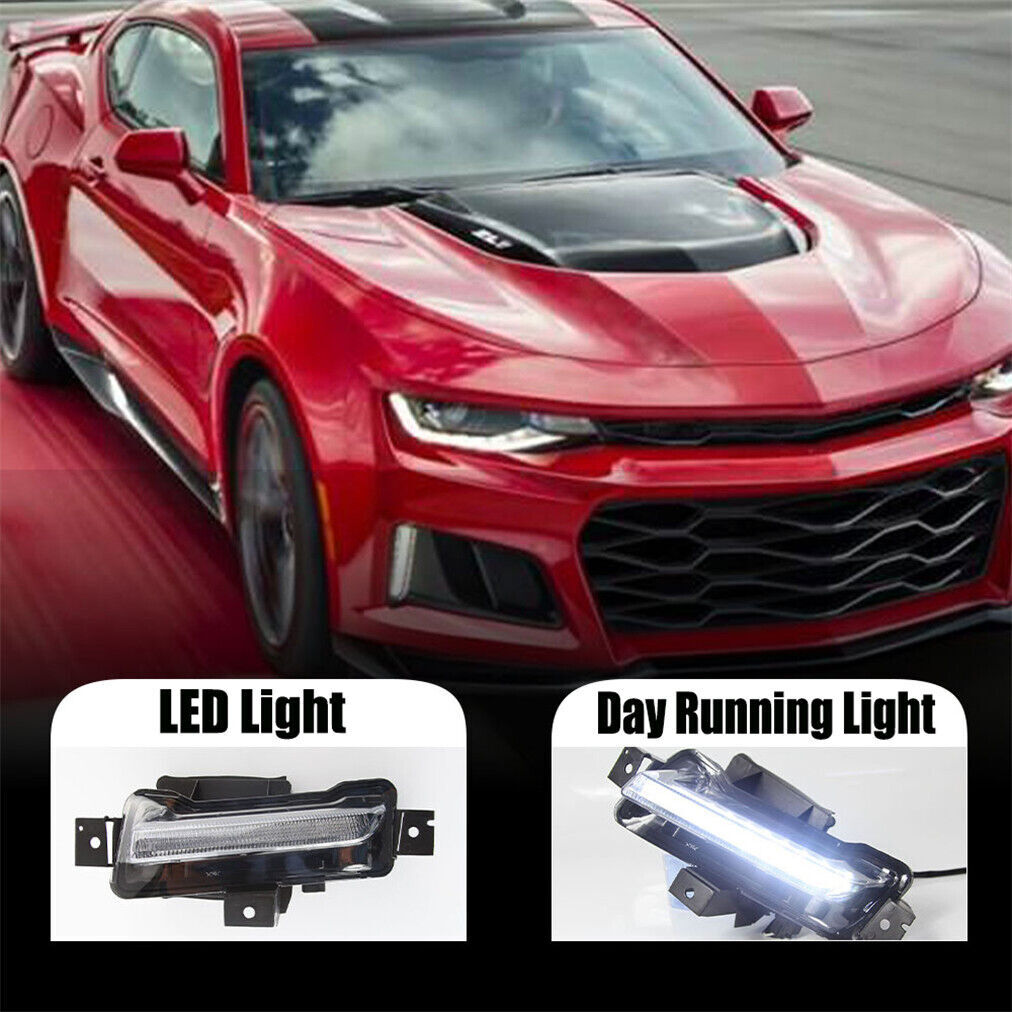 Fit for Chevy Camaro 2016 2018-2019 LED DRL Daytime Running Fog Light Lamps 2X
