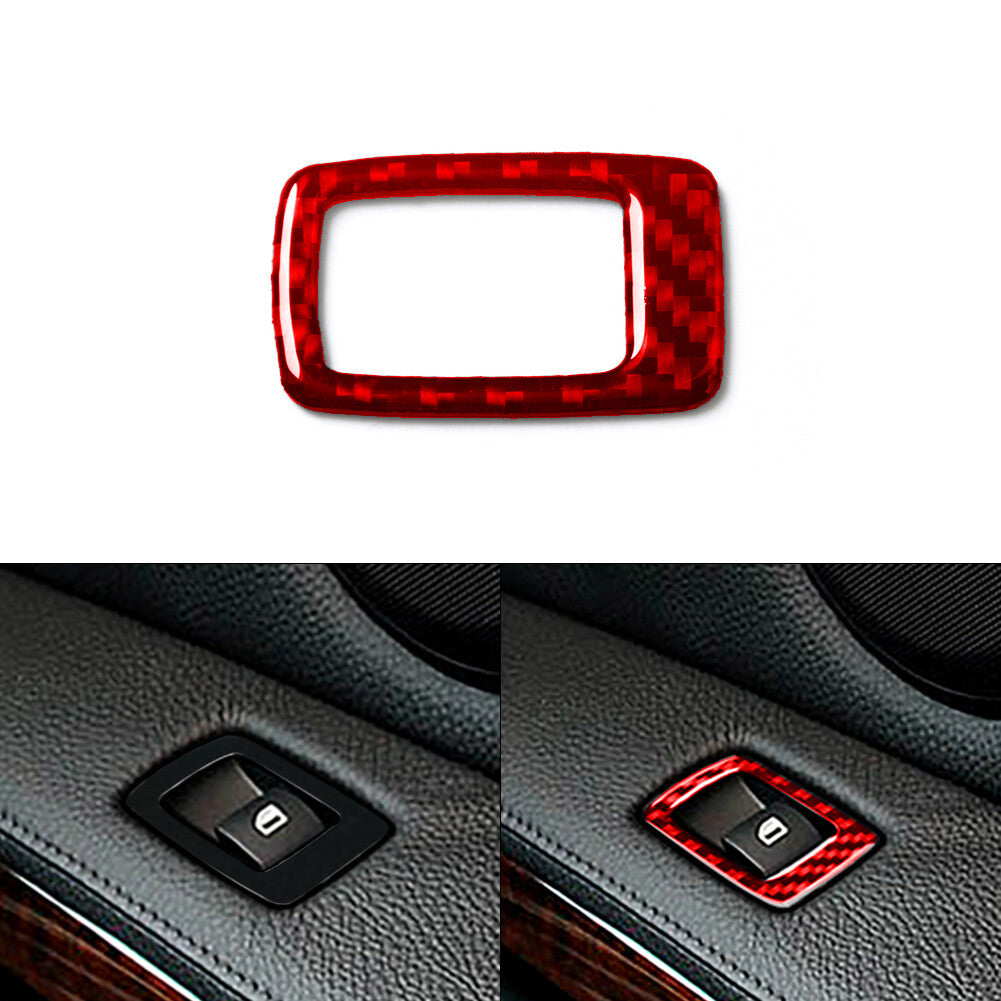 Red carbon fiber passenger window control trim for BMW Z4 E89 2009-2016