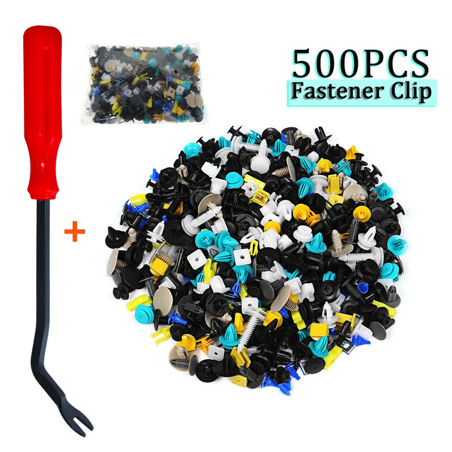 500-piece pack of mixed car fastener clips, car clips, plastic rivets, door panels