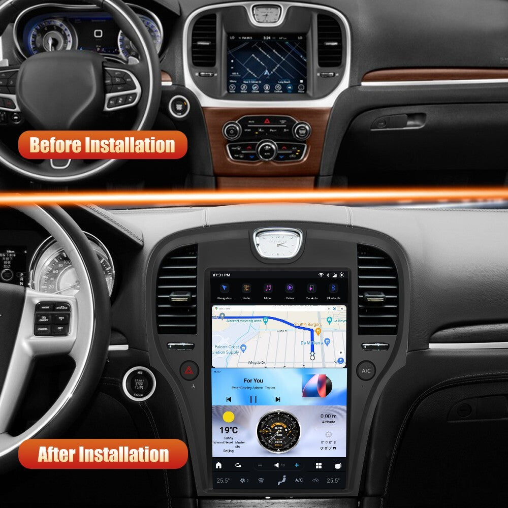 14.4 Android for Smart Radio for Tesla Vertical Screen GPS for Chrysler 300C 2011-2022