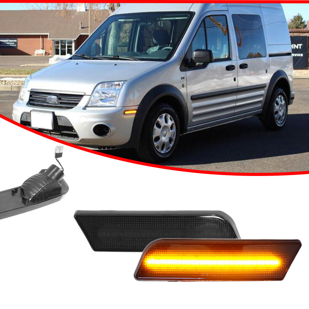 Euro-style smoke lens SideMarker turn signal kit for Ford Transit Connect 10-13