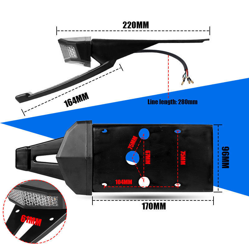Dirt Enduro Bike LED Turn Signal Rear Fender Brake Tail Light Off-road Universal