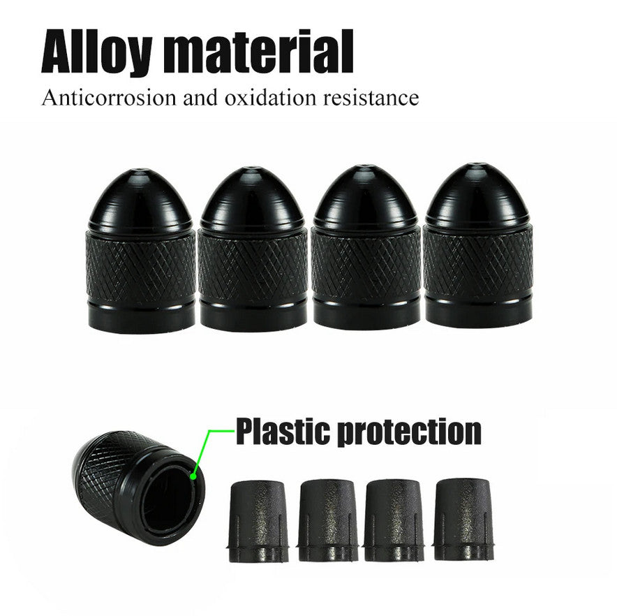 4-piece universal car tire valve cover rod air dust cover gold for Audi