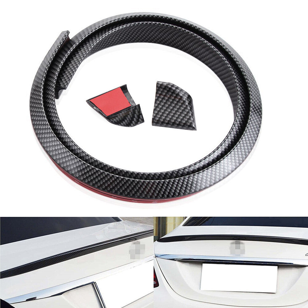 General Motors Rear Boiler Wing Rubber Tail Trunk Roof Trim Sticker Carbon Fiber
