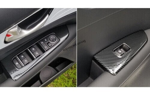 for Kia Forte K3 2019-2022 Carbon Fiber Steel Window Lock Lift Panel Trim Frame