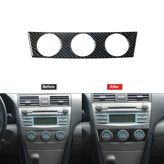 Carbon Fiber Inner Manual Climate Control Cover Trim for Toyota for Camry 2007-2011