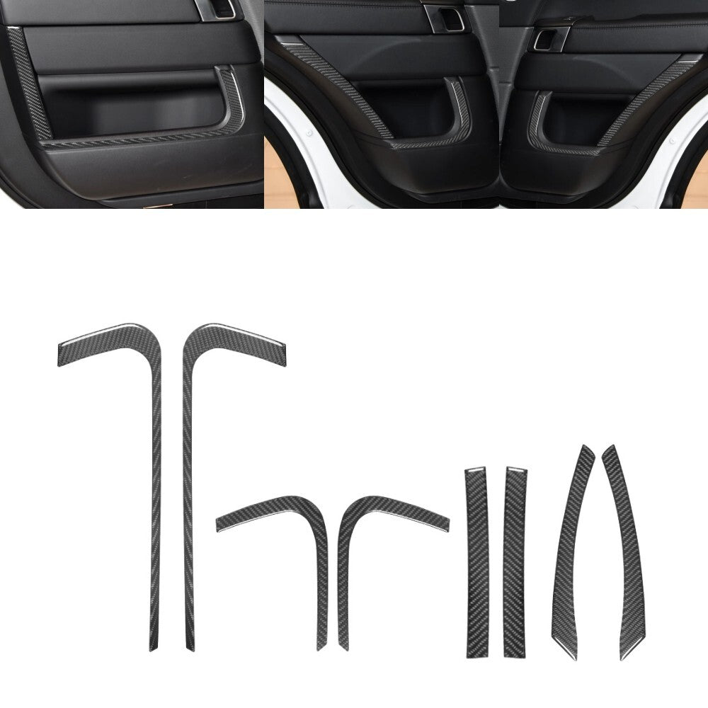 8Pcs Carbon Fiber Door Panel Cover Trim For Land for Range Rover Sport 2014-2017