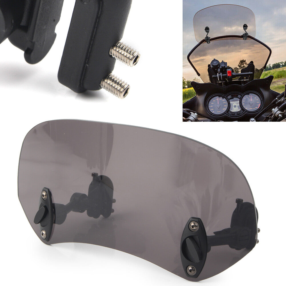 Windshield Clip On Extension Spoiler Wind Deflector Adjustable Universal Smoke