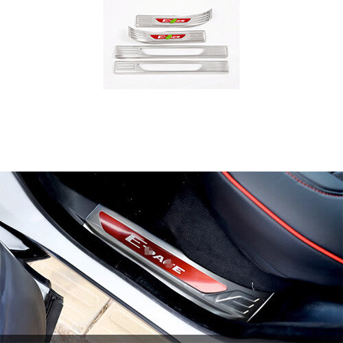 Plate Protector Silver Titanium Inner Door Sill Scuff for Jaguar E-Pace 18-23 4X