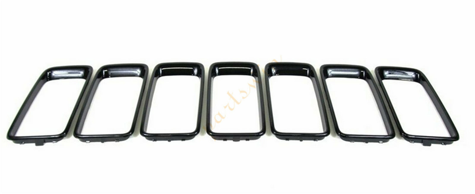 7-Piece Black Trim Ring Grille Insert Set for 2014-2016 for Jeep Grand Cherokee Gloss