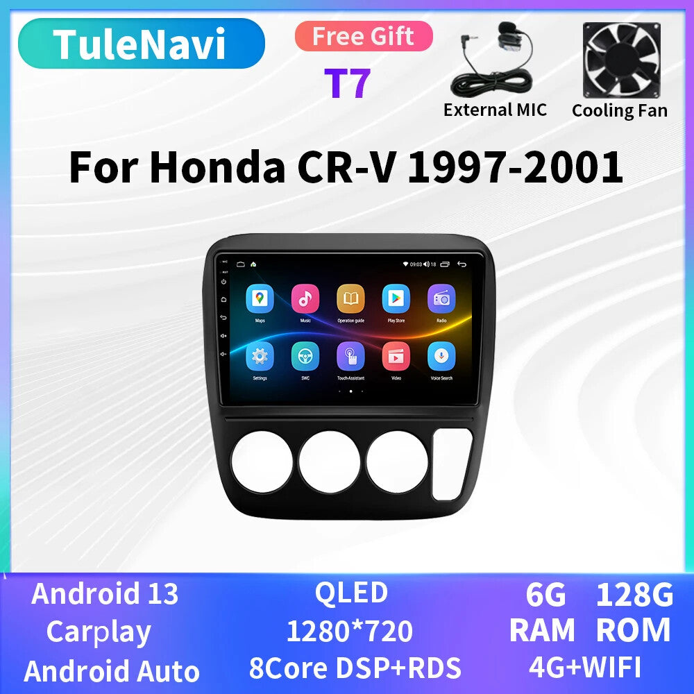 for Honda CRV for CR-V 1997-2001 Stereo CarPlay Android Car Radio GPS Player Screen