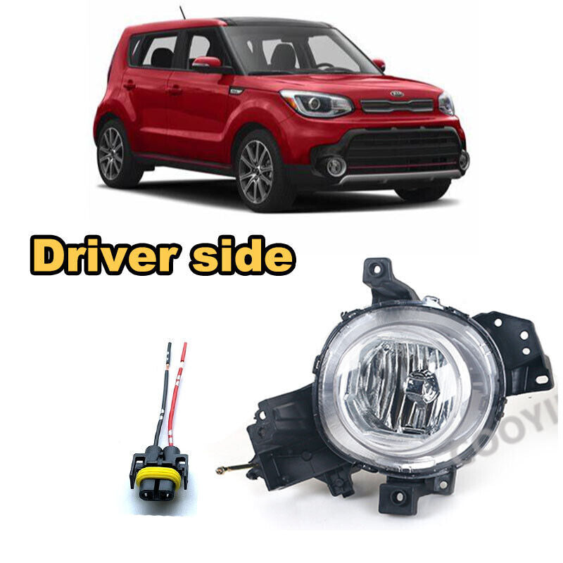 Left front bumper Driver fog light with connector for KIA Soul 2017-2019
