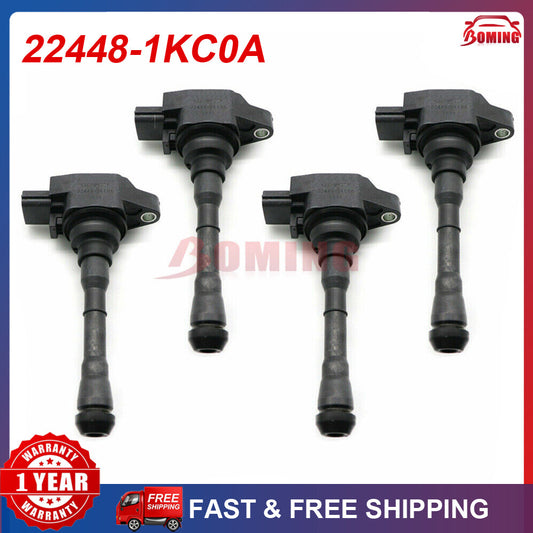 4-pack 22448-1KC0A ignition coils for Nissan Sentra Juke 1.6L L4 2011-2017