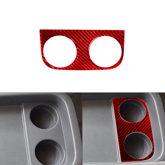 Red for Honda Odyssey Carbon Fiber Interior Rear Water Cupholder Cover Trim