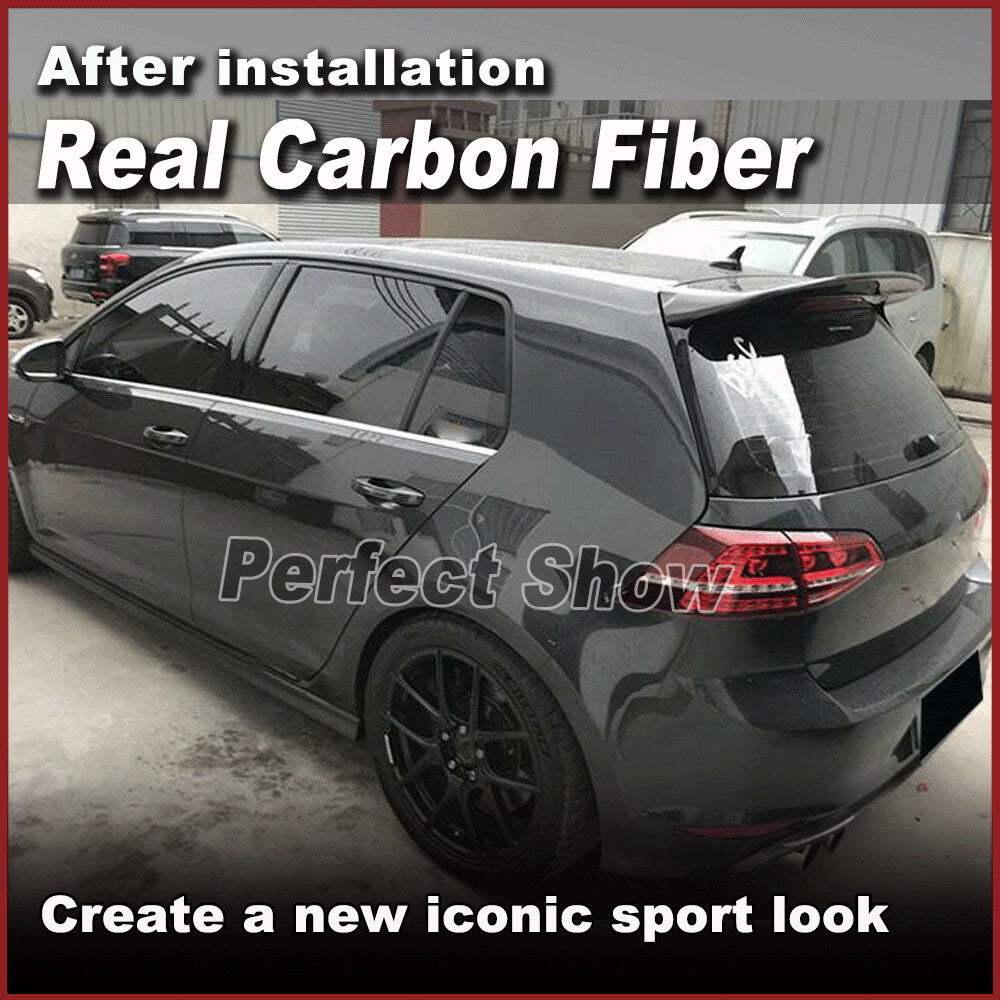 for VW for GOLF 7 VII MK7 GTI R 2014-17 REAL Carbon Fiber Rear Roof Spoiler Wing Lid