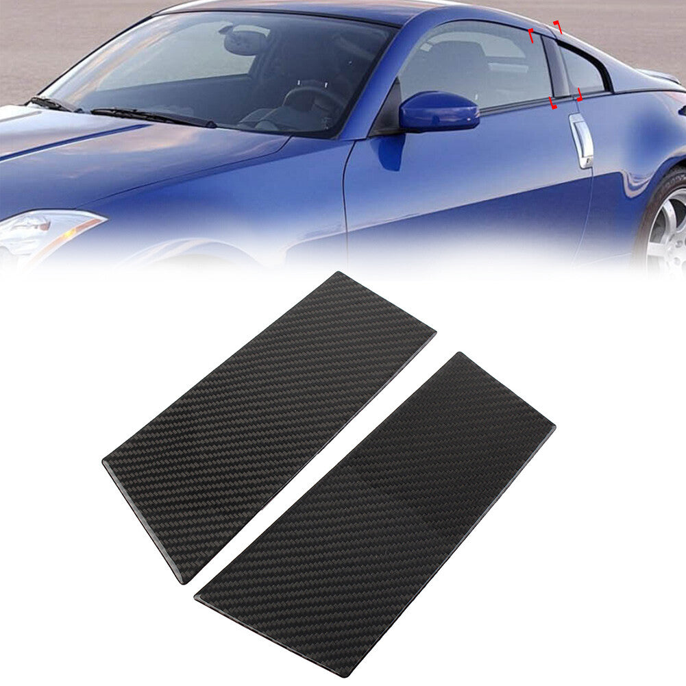 2x Car Exterior Door Window B Pillar Post Cover Trim for Nissan 350Z Z33 2003-09