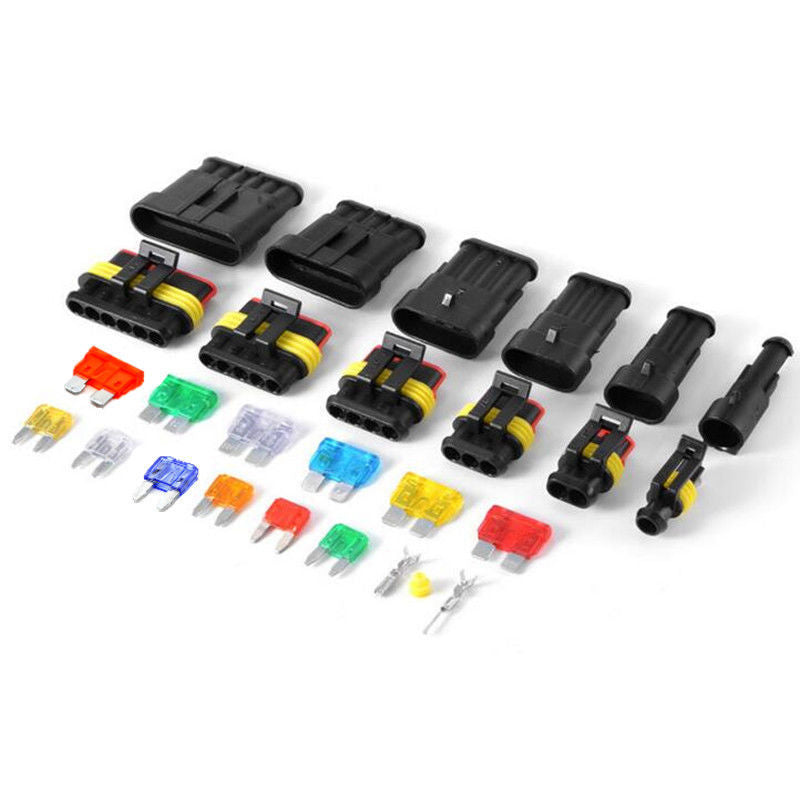 Waterproof Car Electrical Wire Plug Connector Terminal 1-6 Pin Way Blade Fuses