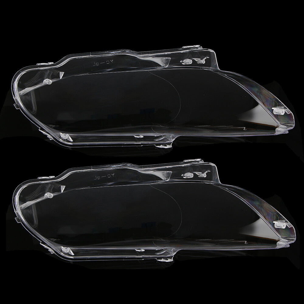 A pair of transparent headlight lens protective covers for BMW E92, E93, Coupe, and M3 (2006-2010).