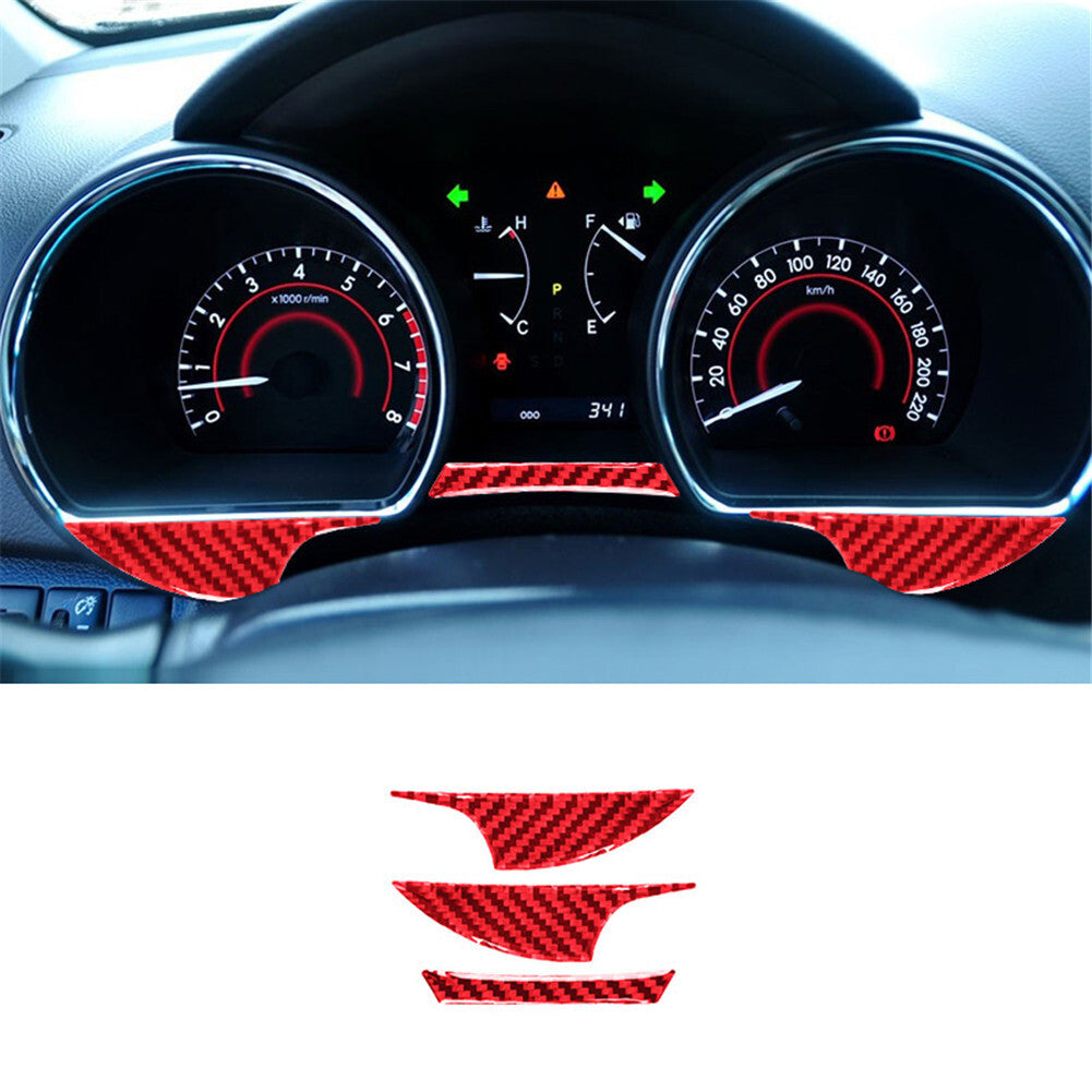 Red Carbon Fiber Dashboard Decorative Cover Trim for Toyota Highlander 2008-2013