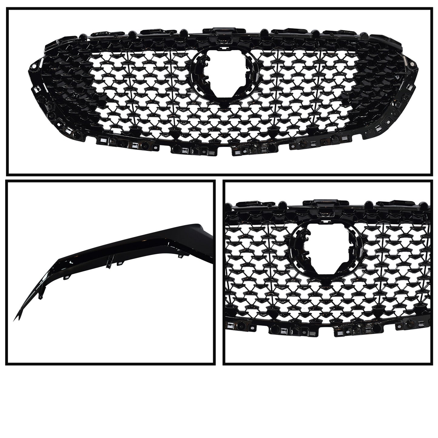 For 2020-2023 for Mazda CX-30 Gloss Black Front Grille Molding Front Grille Trim