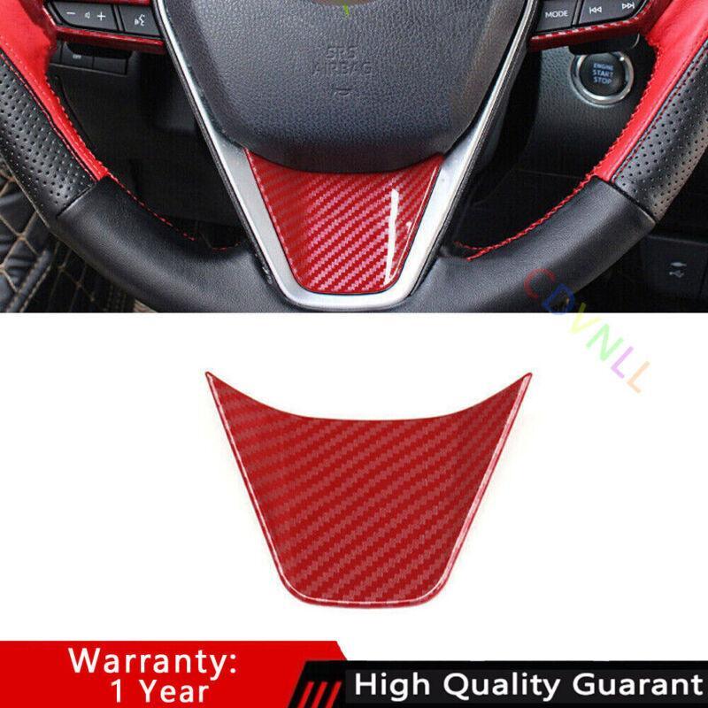for Toyota for Camry 2018-2021 Red Carbon Fiber Car Steering Wheel U Type Cover Trim