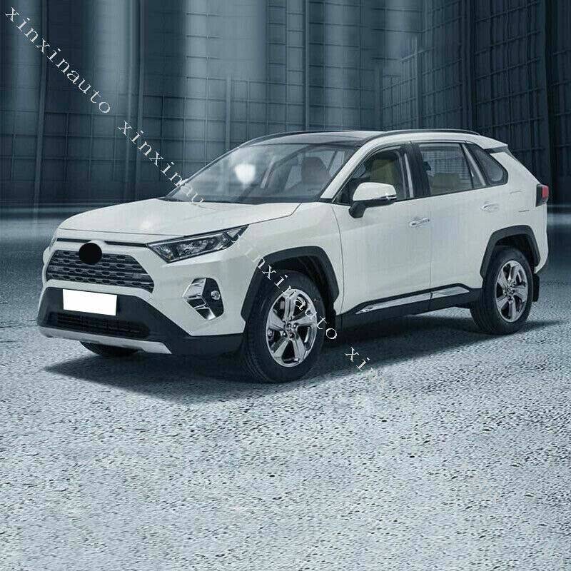 ABS Chrome Front Fog Light Lamp Molding Cover Trim 2P for Toyota RAV4 2019-2022