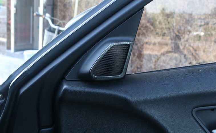 A Post Speaker Frame Cover Trim 2X for Honda Accord 2008-2013 Steel Carbon Fiber
