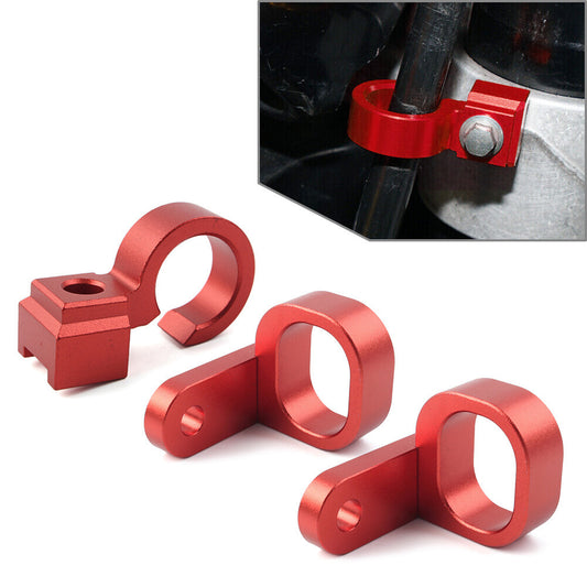 3PCS Front  Rear Brake Hose Line Clamp Red Fit for Suzuki DRZ400SM 2005-2021 2022