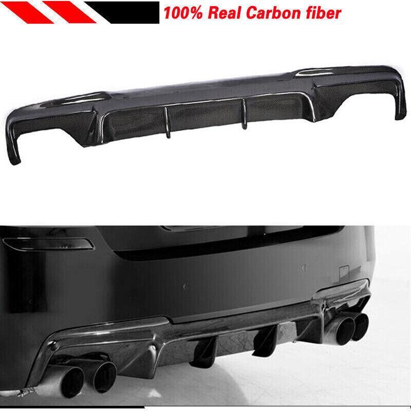 Carbon Look Rear Bumper Lip Diffuser for 2011-2016 for BMW 5 Series F10 F18 M Sport