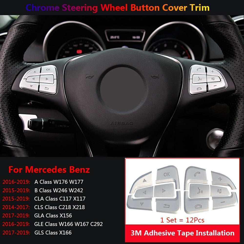 for Mercedes-Benz C GLC W205 X253 Car Interior Steering Wheel Switch Cover Trim