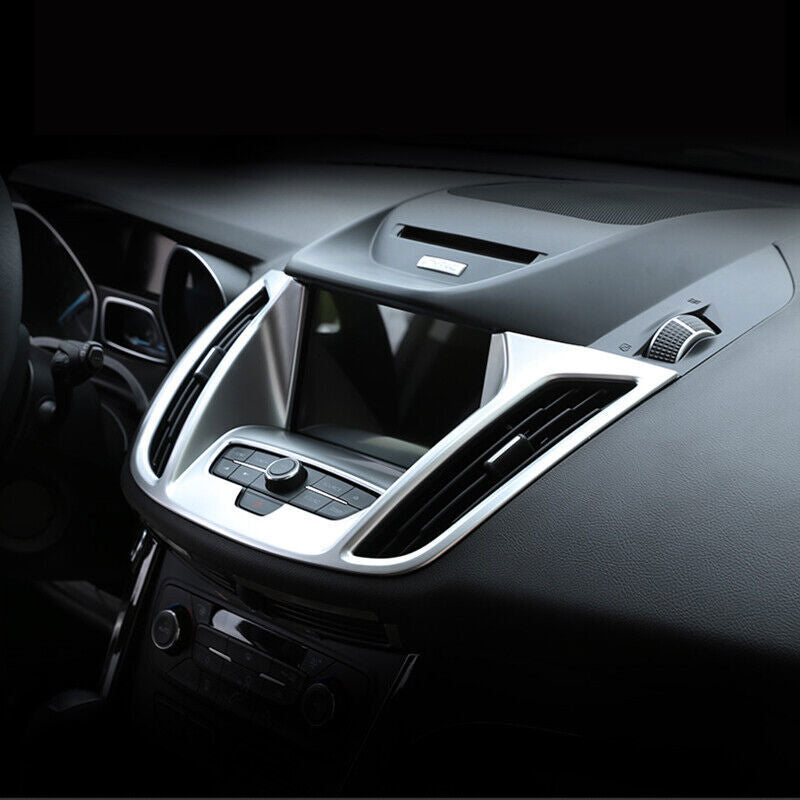 for Ford Kuga Escape 2017-2019 Matte Front Dashboard Navigation Frame Cover Trim