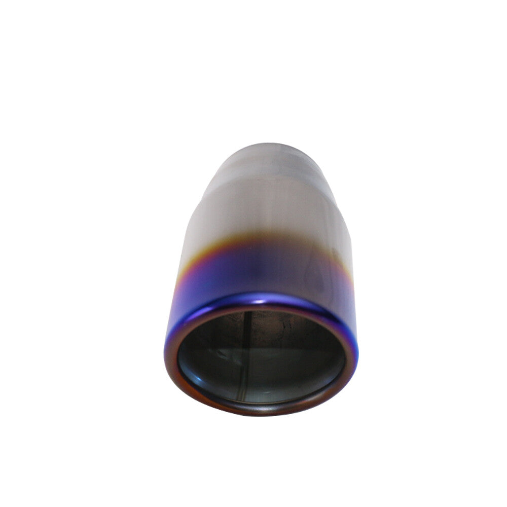 2'' Inlet 3'' Outlet Universal Double Wall Oval Welding Exhaust Tips Blue Rolled