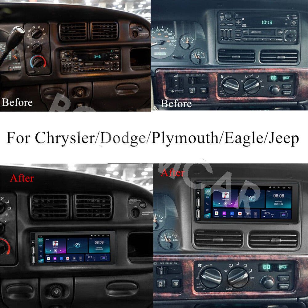 6.8in Fit for Jeep for Wrangler 1997-2002 Car Stereo Touch Screen Player Radio W/Cam