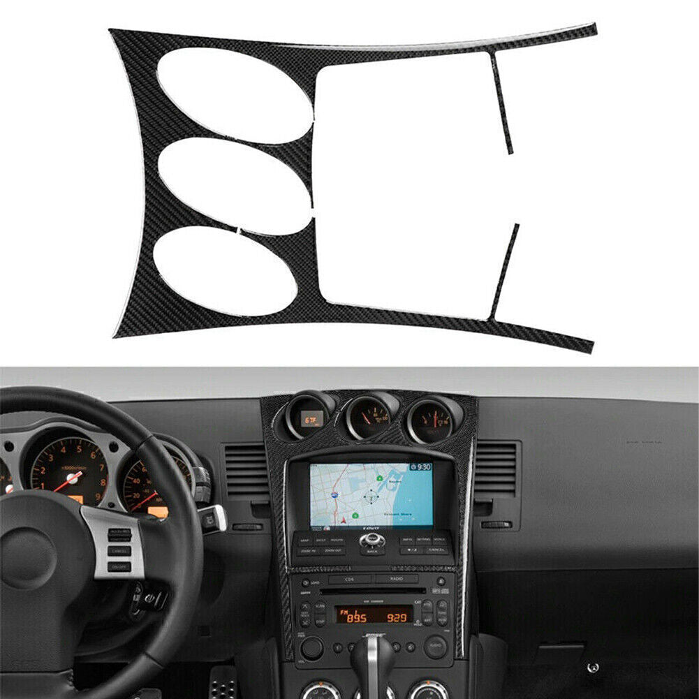 Interior AC Control Panel Cover Trim Carbon Fiber Fit for Nissan 350Z 2006-2009