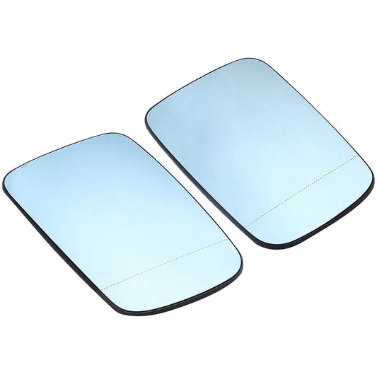 Left and Right Front Door Mirror Glass Heated for BMW E46 Coupe Cabrio Blue