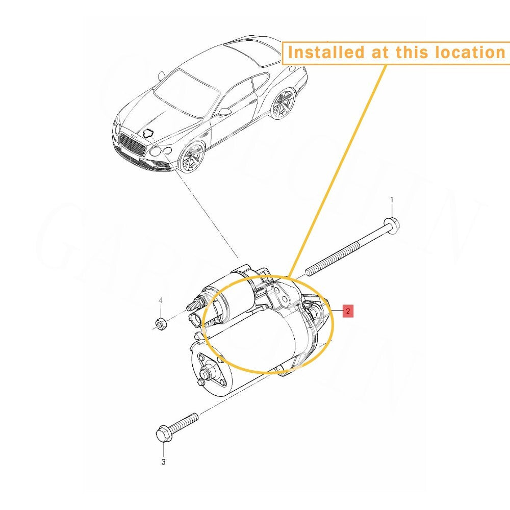 Suitable for 2004-2017 for Bentley GT 6.0 W12 starter motor 07C911023D 0001108206
