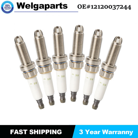 6X Fit for BMW E60 E90 E92 E93 Z4 335i 740i ZGR6STE2 New Spark Plugs 12120037244