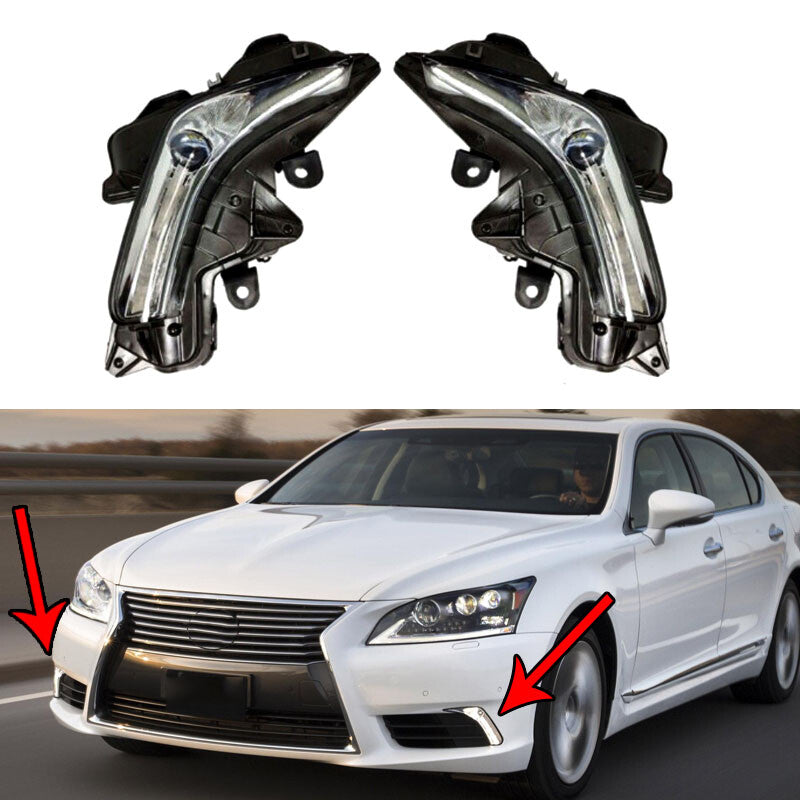 Left and right LED front bumper DRL fog lights suitable for Lexus LS460 LS600h 2013 2014-16