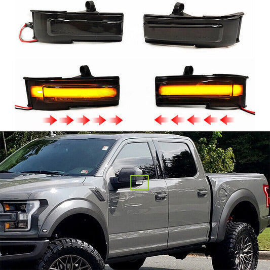 2 Pcs for Ford F-150 2015-2020 LED Dynamic Side Mirror Turn Signal Lights