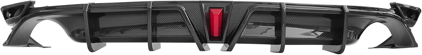 FOR 2018-2023 for TOYOTA for CAMRY LE XLE REAR BUMPER DIFFUSER W/ LED LIGHT CARBON FIBER