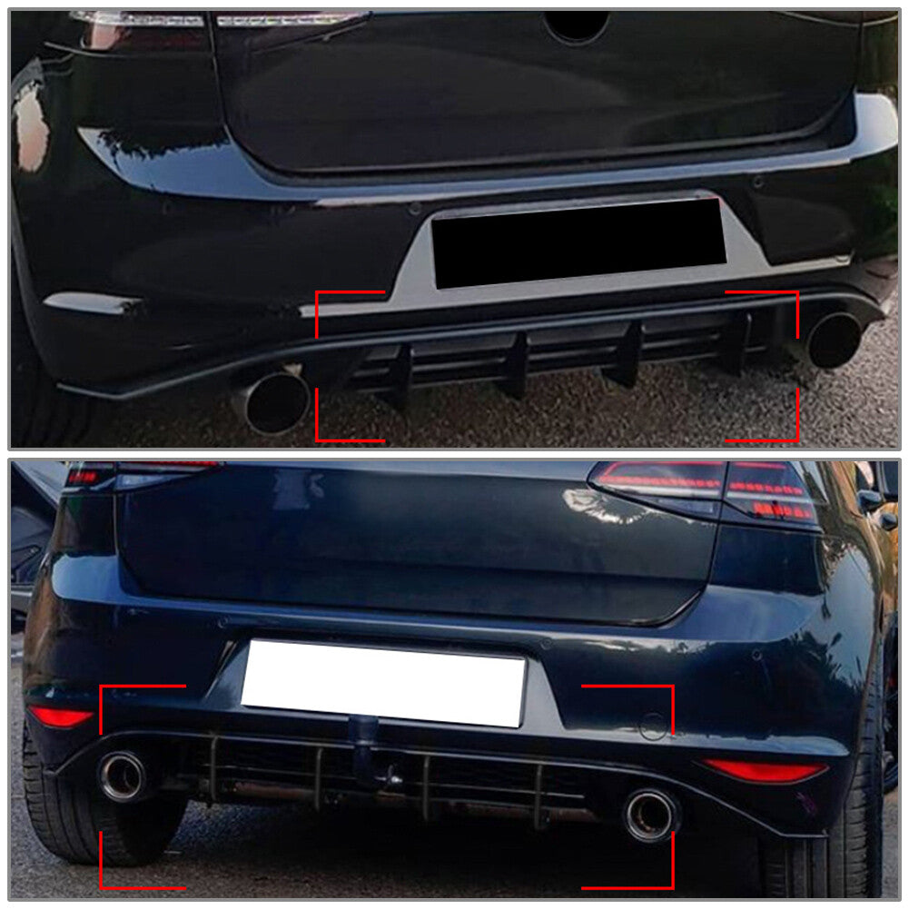 Rear Bumper Lip Diffuser Spoiler Splitter for VW for Golf 7 MK7 2014-2017