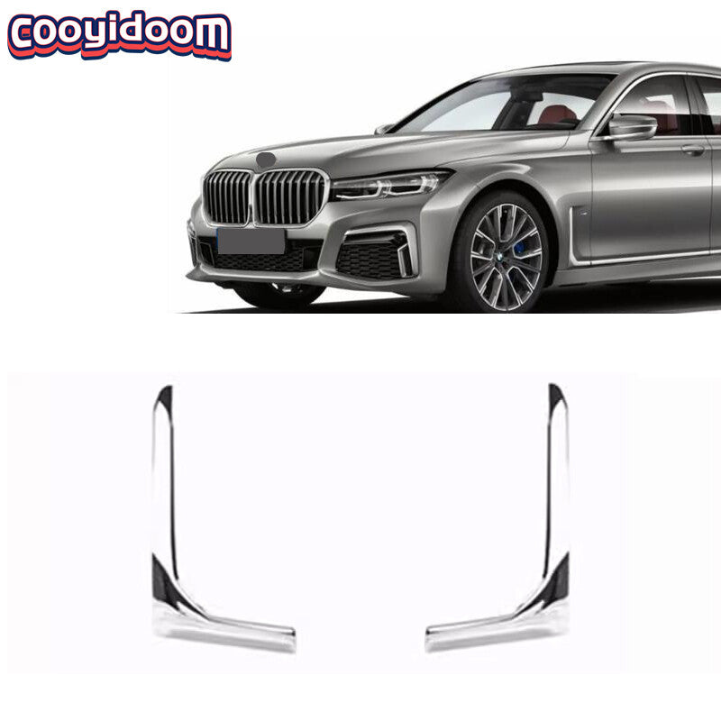 White front door fender cover trim pieces for BMW 7 Series G12 2020-2022 (2 pieces)