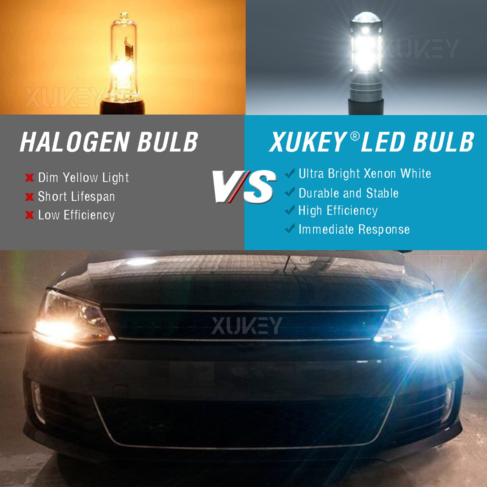 2x H3 LED Light Bulbs Conversion White HID Bright 6000K 27-SMD Fog Lamp Bulb 453