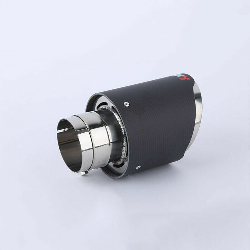 63mm/89mm Matte Carbon Fiber+Steel Car Dual Exhaust Pipe Tail Muffler Tip Trim