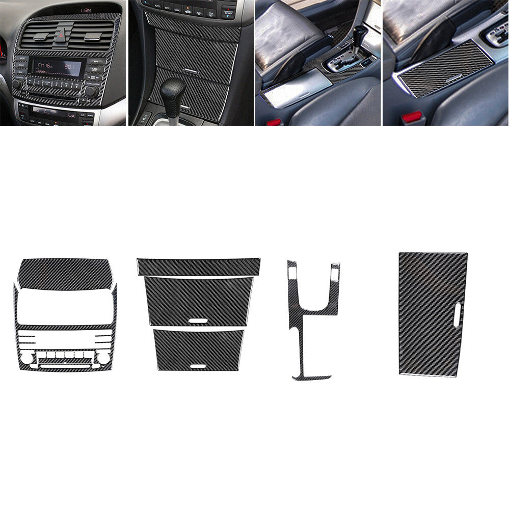 27Pcs Carbon Fiber Full Interior Kit Cover Trim Sticker for Acura TSX 2004-2008