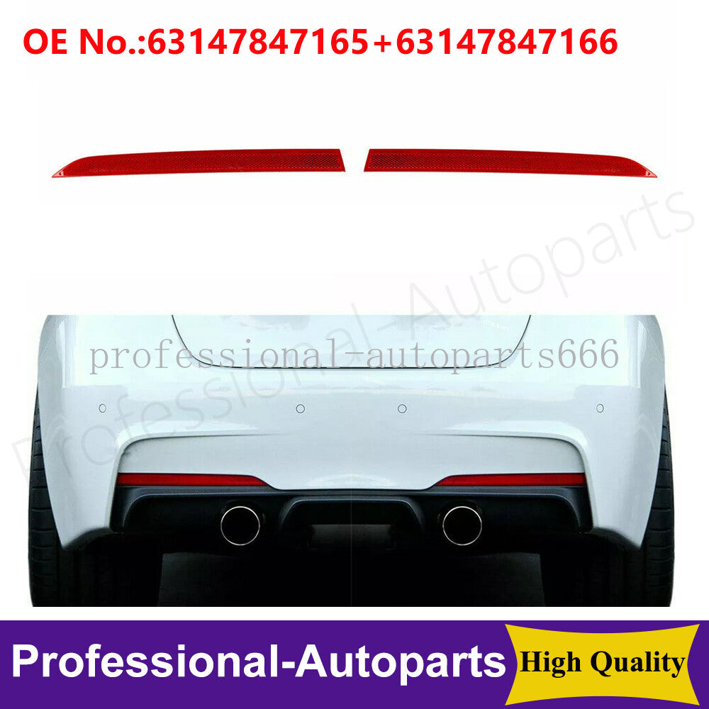 1Pair L+R Rear Bumper Reflector Lamp For 2012-2017 for BMW 3-Series F30 F31 M Sport